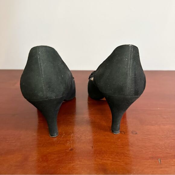 Bottega Veneta Black 7AA Suede Bow  3” Heels Pumps Shoe Classic Designer Italy - Picture 5 of 13